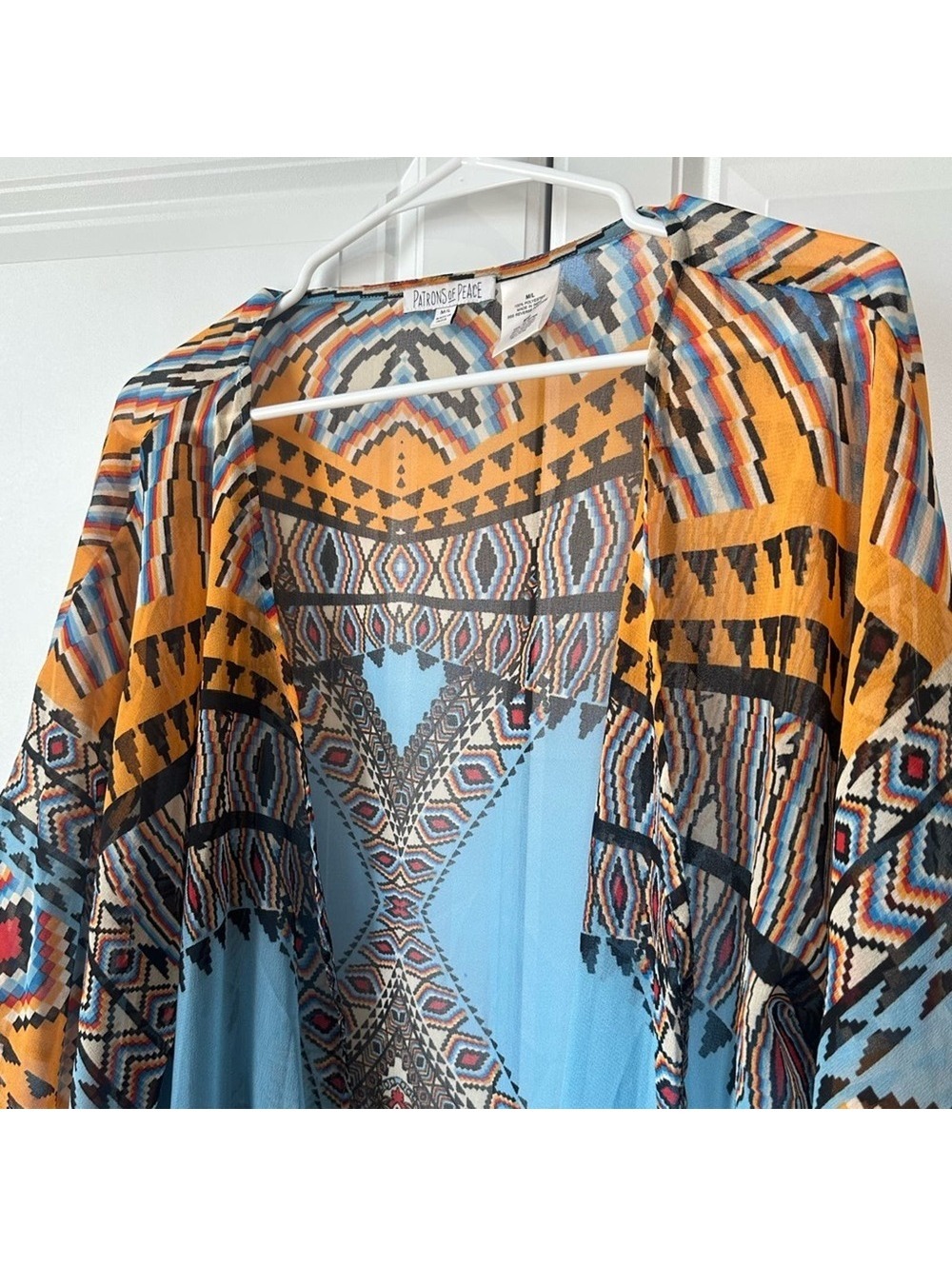 NWOT Patrons of Peace Women's Western Style Kimono Cover-Up, Size M/L - Picture 5 of 9